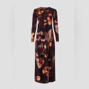 All Saints Black and Brown Long Sleeve Dress